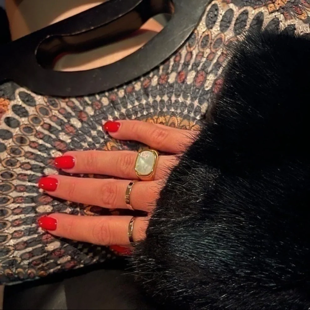 18K gold (plated) Shell pearl signet ring​ - Picture 6 of 6